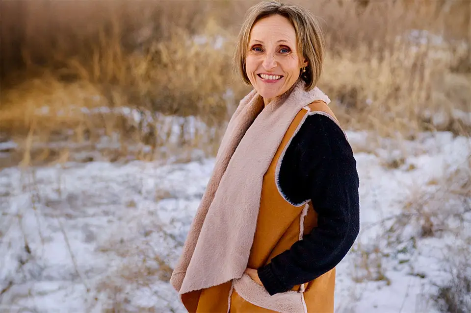 Kasia in a snow field